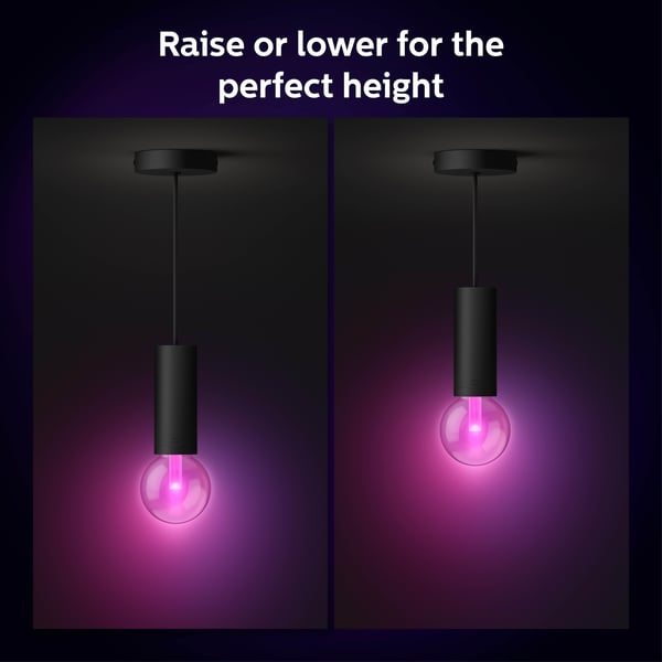 Philips Lightguide Cord - hængende kabel til lampe, sort, E27
