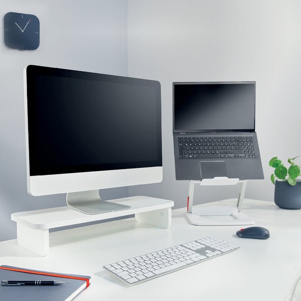 Leitz Ergo -monitorstand, hvid