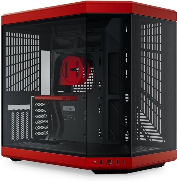 Hyte Y70 Red ATX-chassi med panoramafönster, svart/röd