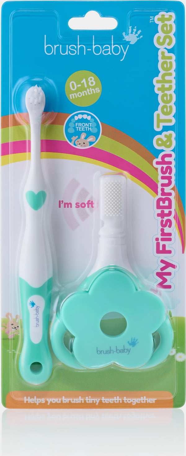 Brush Baby FirstBrush & Teether - tandbørste og biderangle sæt