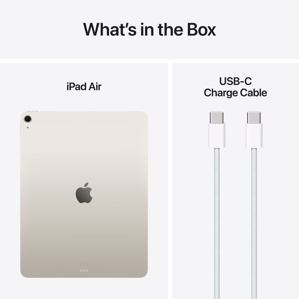 Apple iPad Air 13" M3 128 GB WiFi 2025, stjärnvit (MCNK4)