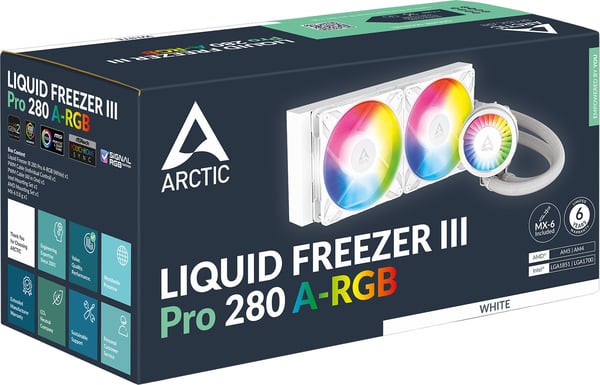 ARCTIC Liquid Freezer III Pro 280 A-RGB vätskekylningssystem, vit