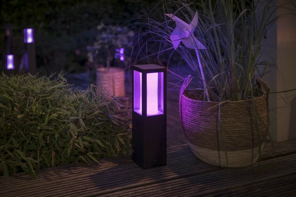 Philips Hue Impress Outdoor-smart bollardlampe, sort, lav, 40 cm, 1200 lm