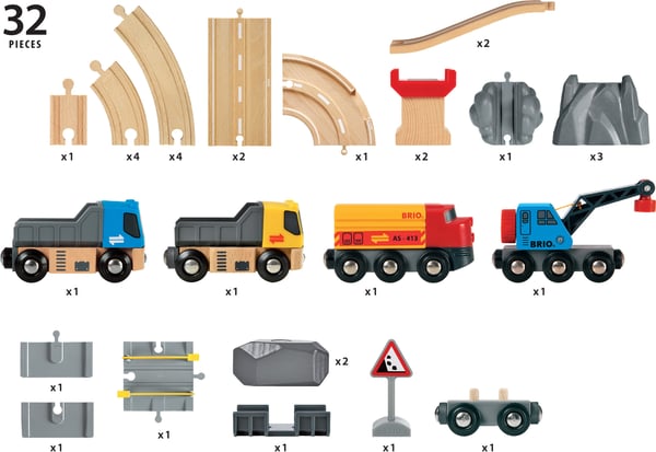BRIO World 33210 - Jern- & vejstens lastning jernbane