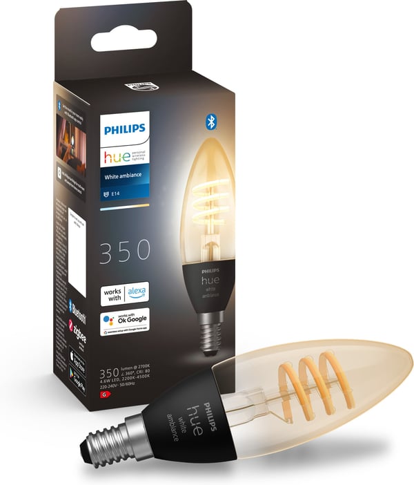 Philips Hue -filament intelligent lampe, White Ambiance Filament, E14