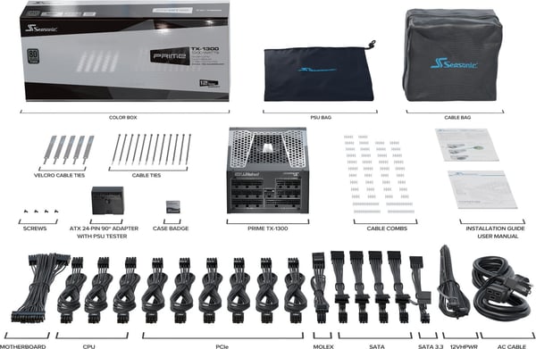 Seasonic Prime TX-1300 ATX 3.0 -strømforsyning, 1300 W