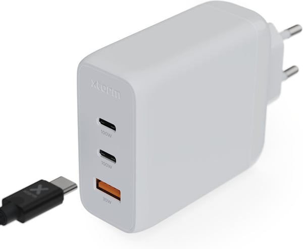 Xtorm XEC100 GaN² Ultra 100 W netværksoplader, USB-C / A