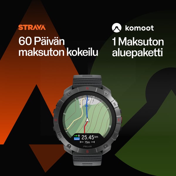 Polar Grit X2 Pro Titan -sportsur, brun læderrem