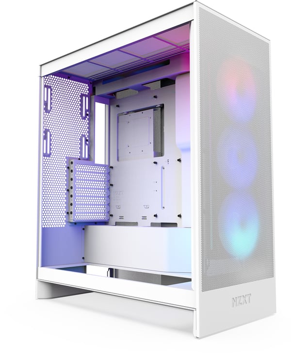 NZXT H7 Flow RGB (2024) ATX-chassis med vindue, hvid