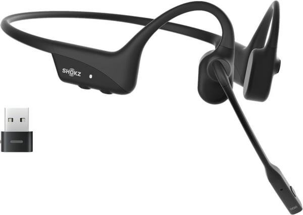 Shokz OpenComm2 UC 2025 Upgrade benförankrade hörlurar, USB-A