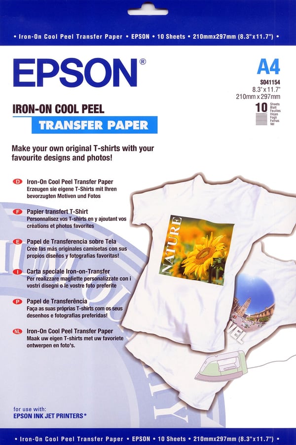 Epson Transferpapper för strykjärn A4, 10 ark