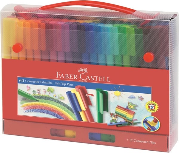 Faber-Castell Connector tuschpenna, 60 färgers set