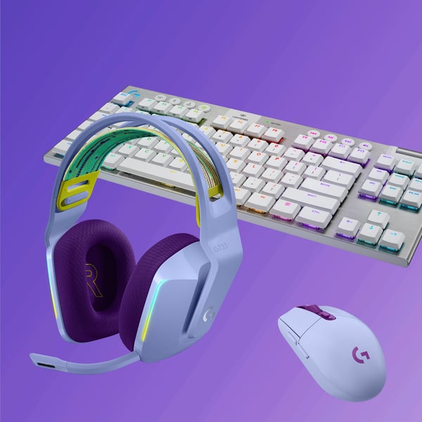 Logitech G733 Lightspeed trådlösa spelhörlurar, lila