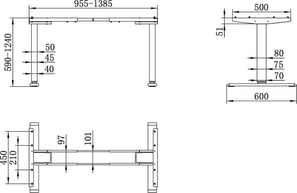 Elfen Ergodesk Basic II höj och sänkbart skrivbord