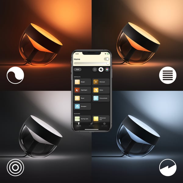 Philips Hue Iris hvid & farvetone - smart bordlampe, sort, BT, 570 lm