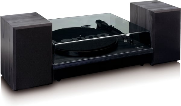 Lenco LS-300 vinylafspiller og højttalere, sort