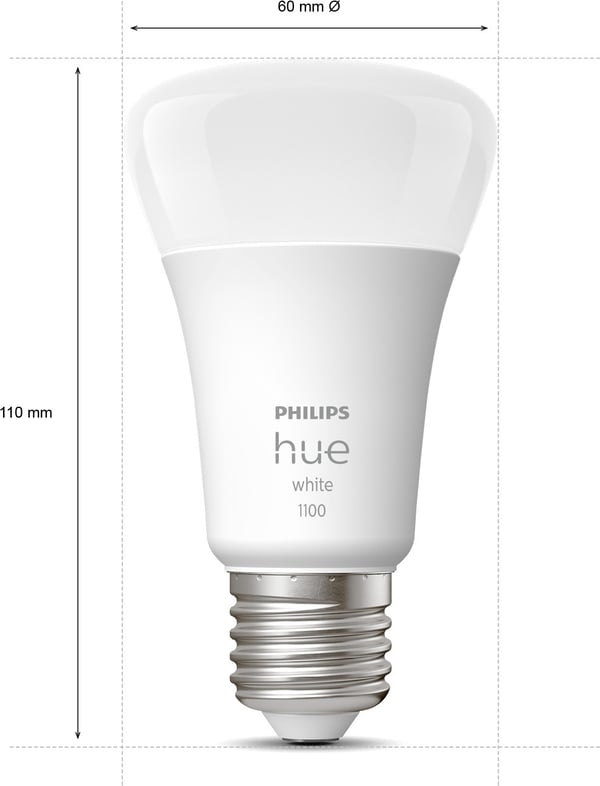 Philips Hue -smartlampa multipack, White, E27, 1100 lm, 2-PACK