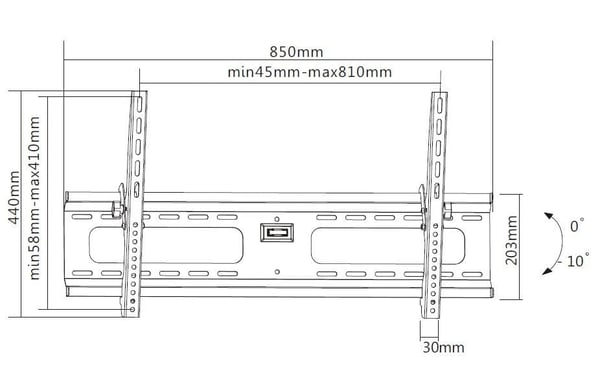 Mozi Tilting B2 37-70" TV väggfäste