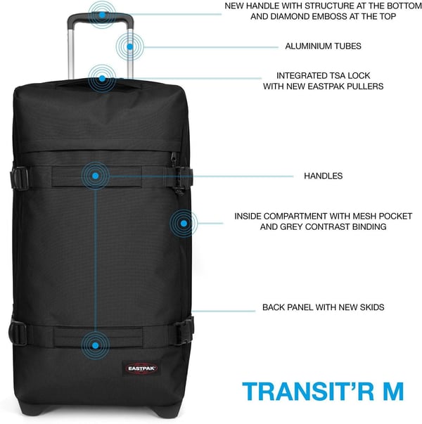 Eastpak TRANSIT'R M 67cm resväska, svart