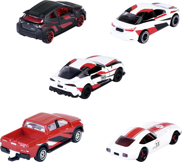 Majorette Toyota racer-biler, 5 stk, gavepakke