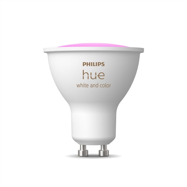 Philips Hue -LED-smartpære, BT, Hvid og farveambians, GU10, 4,2 W, 1-pak