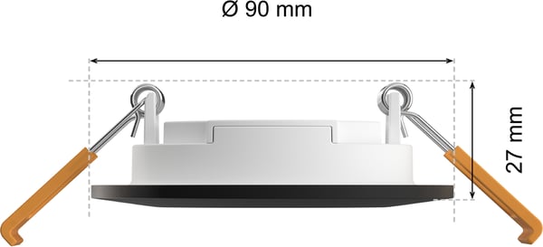 Philips Hue Slim Recessed Light S - indbygget spotlights, 90 mm, sort