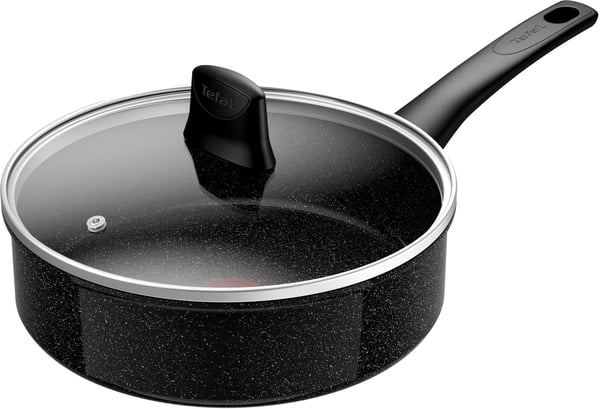 Tefal Intens'Ceram stegepande med glaslåg 24 cm/3,2 L, sort