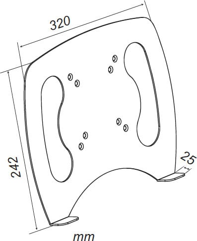 Elfen Notebook Mount -tillbehör med Vesa 75 / 100 fäste