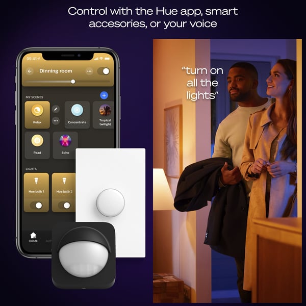 Philips Hue Surimu fullfärg taklampa 25W, 2000-6500K, 1760 lm, fyrkantig, vit S