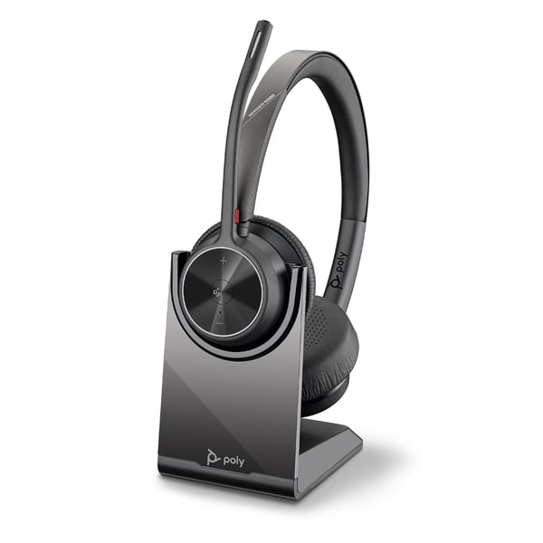 Poly Voyager 4320-M Bluetooth-headset med laddningsställ, Microsoft Teams-certifierad