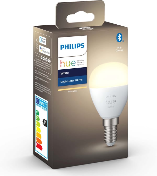 Philips Hue - LED-smartlampe, BT, White, E14, 470 lm, rund