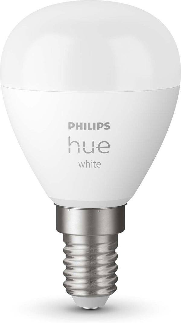 Philips Hue - LED-smartlampe, BT, White, E14, 470 lm, reklamelampe rund, 2 stk pakning