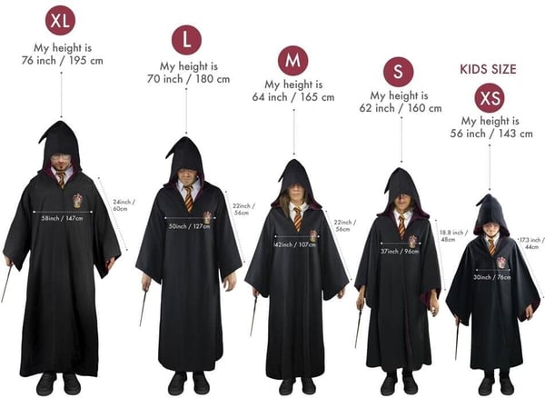 Cinereplicas Harry Potter Ravnklo (Ravenclaw) -troldmandskappe, L-størrelse