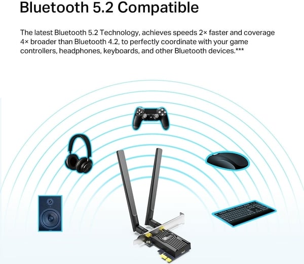 TP-LINK Archer TX20E WiFi 6 Bluetooth 5.2 PCIe-adapter