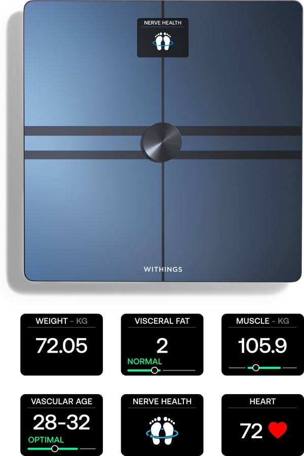 Withings Body Comp Black - kropssammensætningsvægt med wifi-forbindelse