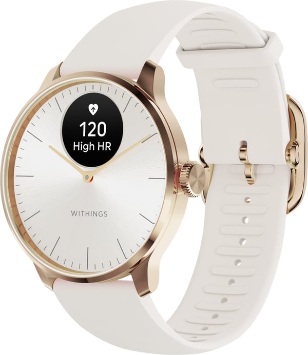 Withings Scanwatch Light -smartklocka, 37 mm, vit / roséguld