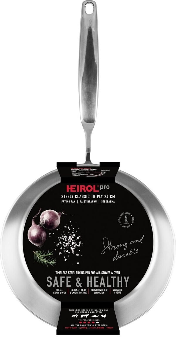 Heirol Steely Classic Triply -stegepande, 24 cm