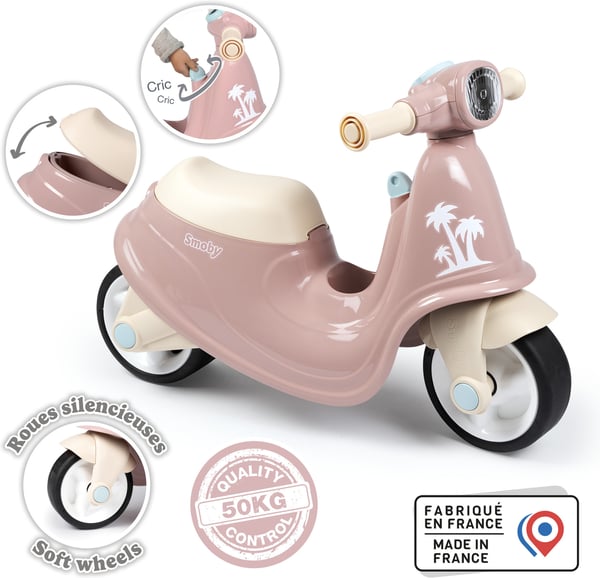 Smoby Toys sparkcykel, åk-på, ljusrosa