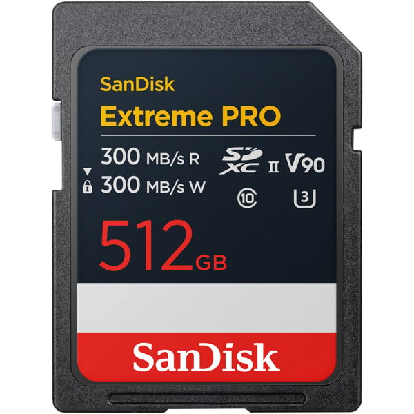 SanDisk 512 GB Extreme Pro SDXC V90 UHS-II minneskort