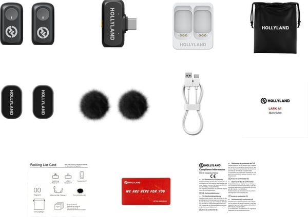 Hollyland LARK A1 Mini Duo med USB-C RX mikrofonssystem
