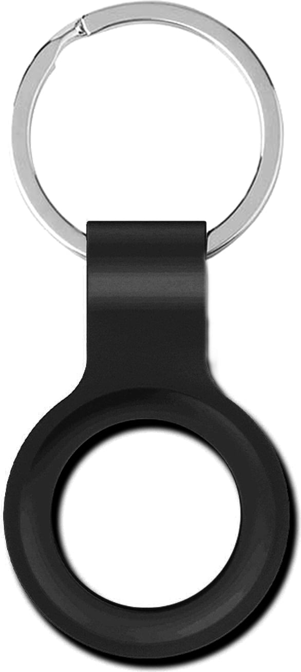 Bølge silikonecover med nøglering, Apple AirTag, sort.