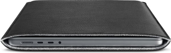 Woolnut Leather Sleeve - beskyttelsesetui til 14" MacBook Pro, sort