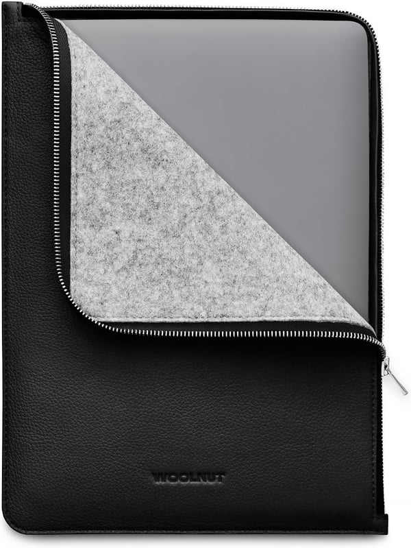 Woolnut Leather Folio -skyddsfodral för 13/14" MacBook, svart
