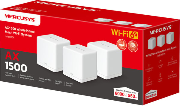 Mercusys Halo H60X WiFi 6 -Mesh-system, 3-pak