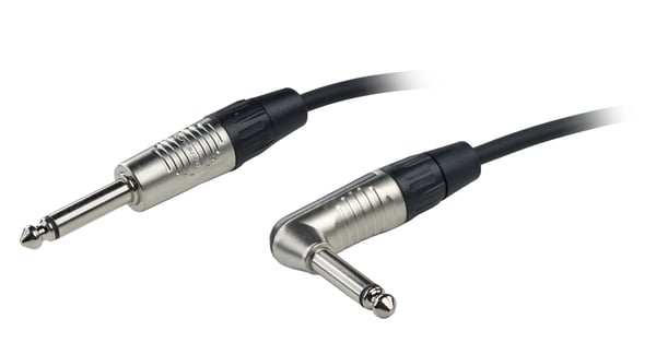 Fuj:tech 6,3 mm TS – 6,3 mm TS instrumentkabel med rak och vinklad kontakt, 5 m