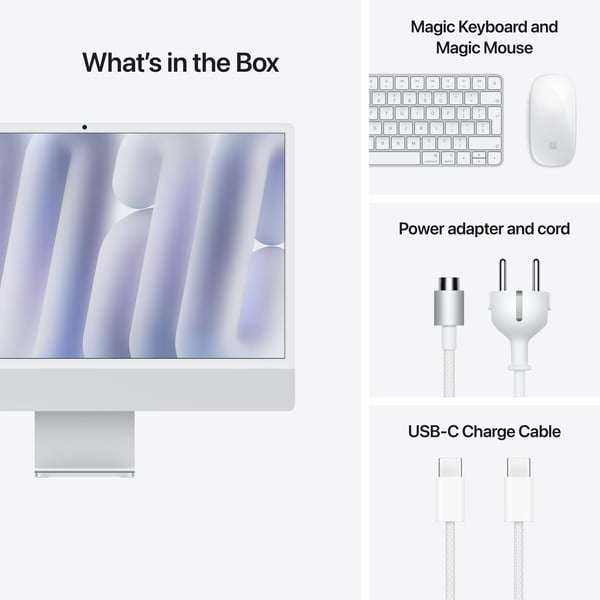 Apple iMac 24" M4 16 GB, 256 GB -dator, silver (MWUC3)