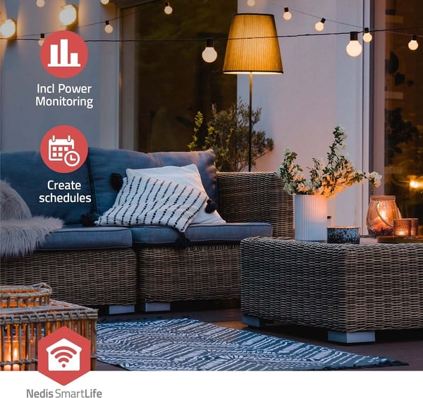 Nedis SmartLife ZBPO130FWT - smarta vägguttag, 16 A, 3680 W, IP44