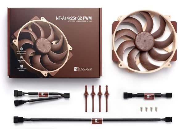 Noctua NF-A14x25R G2 PWM chassi-blæser, 140 mm