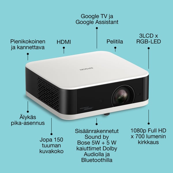 Epson Lifestudio EF-61W portabel projektor Google TV