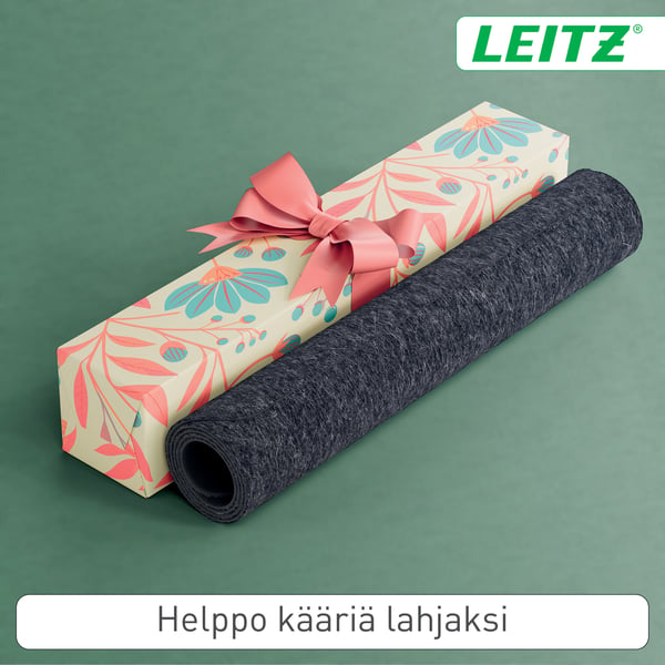 Leitz musmatta med yta av filt, 70 x 36 cm, mörkgrå